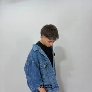Chaqueta Boxy Clasica Manga Corta Azul Verdoso