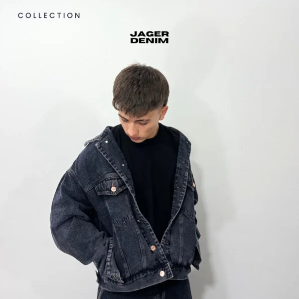 Chaqueta Boxy Clasica Manga larga Azul petroleo