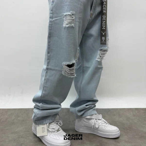 Jean Oversize Roto Rodilla Azul Hielo