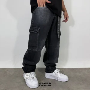 Cargo Jean Gris Desgaste