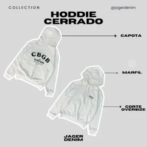 Hoddie cerrado marfil