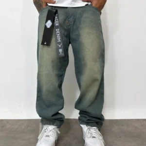 Jean Oversize Verdoso Desgastado