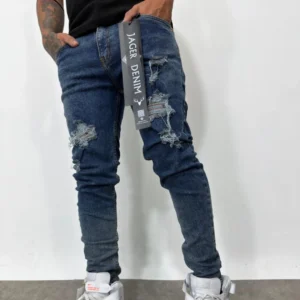 Skinny Jean Azul Oscuro Rotos