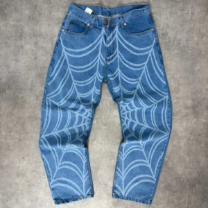 Jean Oversize Diseño Laser Azul Claro Telaraña