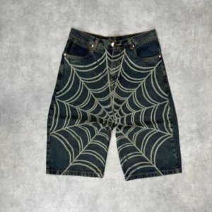 Baggy Jorts Diseño Telaraña Azul Oscuro